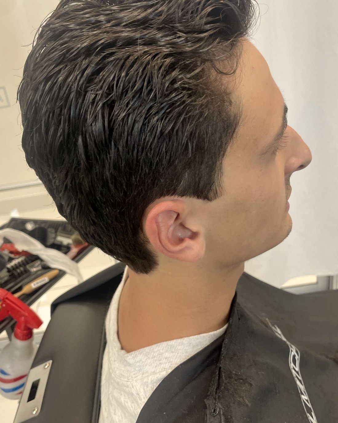 Classic scissor cut with natural texture