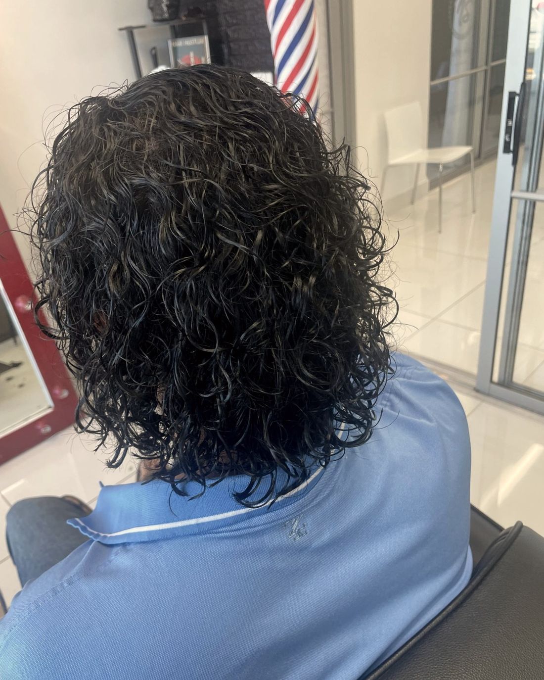 Curly hair from behind